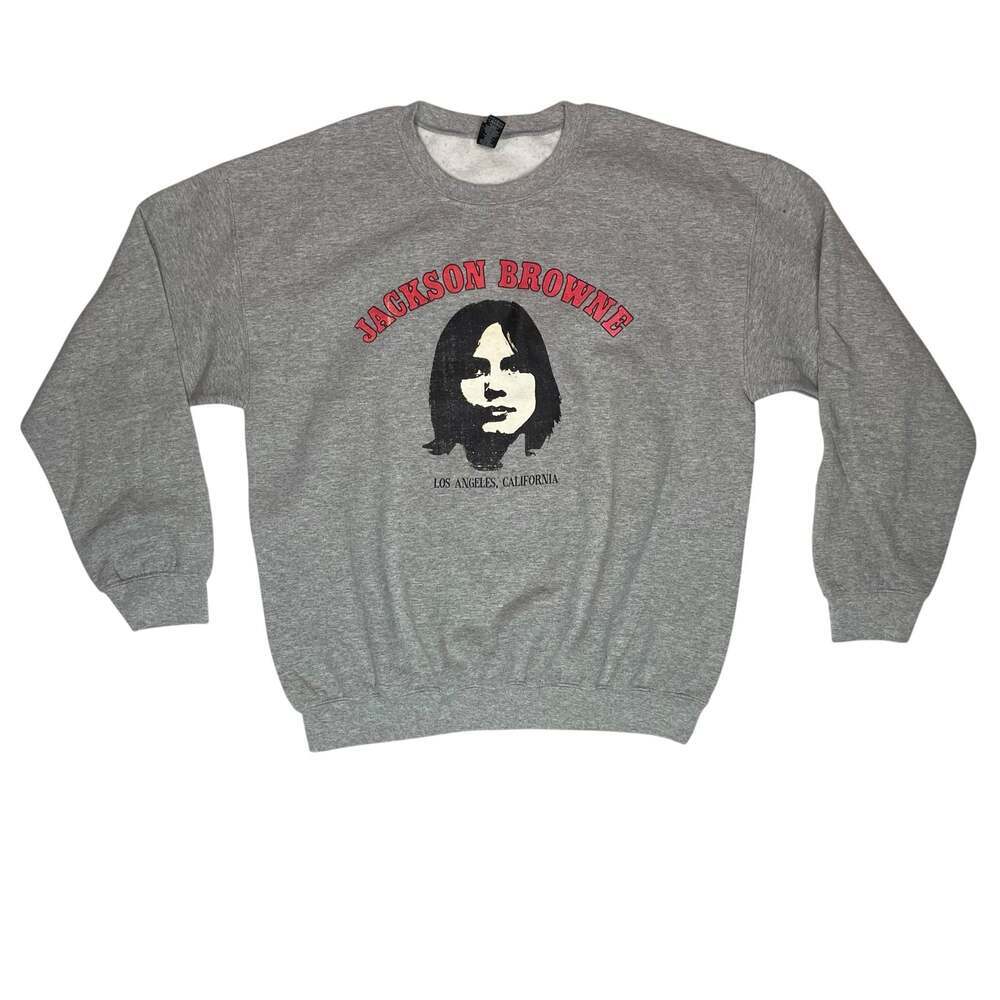 Jackson Browne Graphic Crewneck Sweatshirt Gray Size L